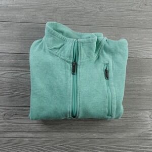 SCOTTeVEST Sweater 1/4 Zip Pullover Teal Outdoor Hiking Long Sleeve Men's Large